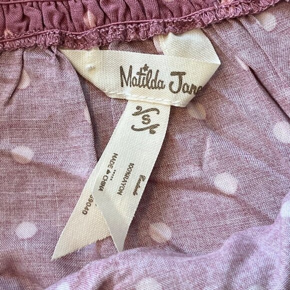 Matilda Jane Clam Bake Blush Pink Polka Dot Tank Blouse Size Small - Picture 7 of 10